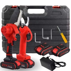 Set Aku Pila Lančana + Škare za Orezivanje 30mm 2x21V 1,5Ah